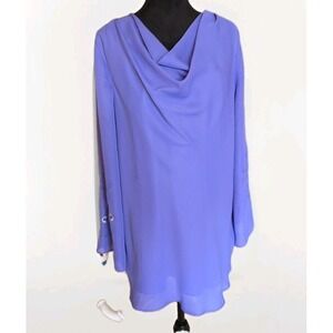 Candlelight & Champagne Top Women 16W Violet Blue Beaded‎ Feminine Luxury